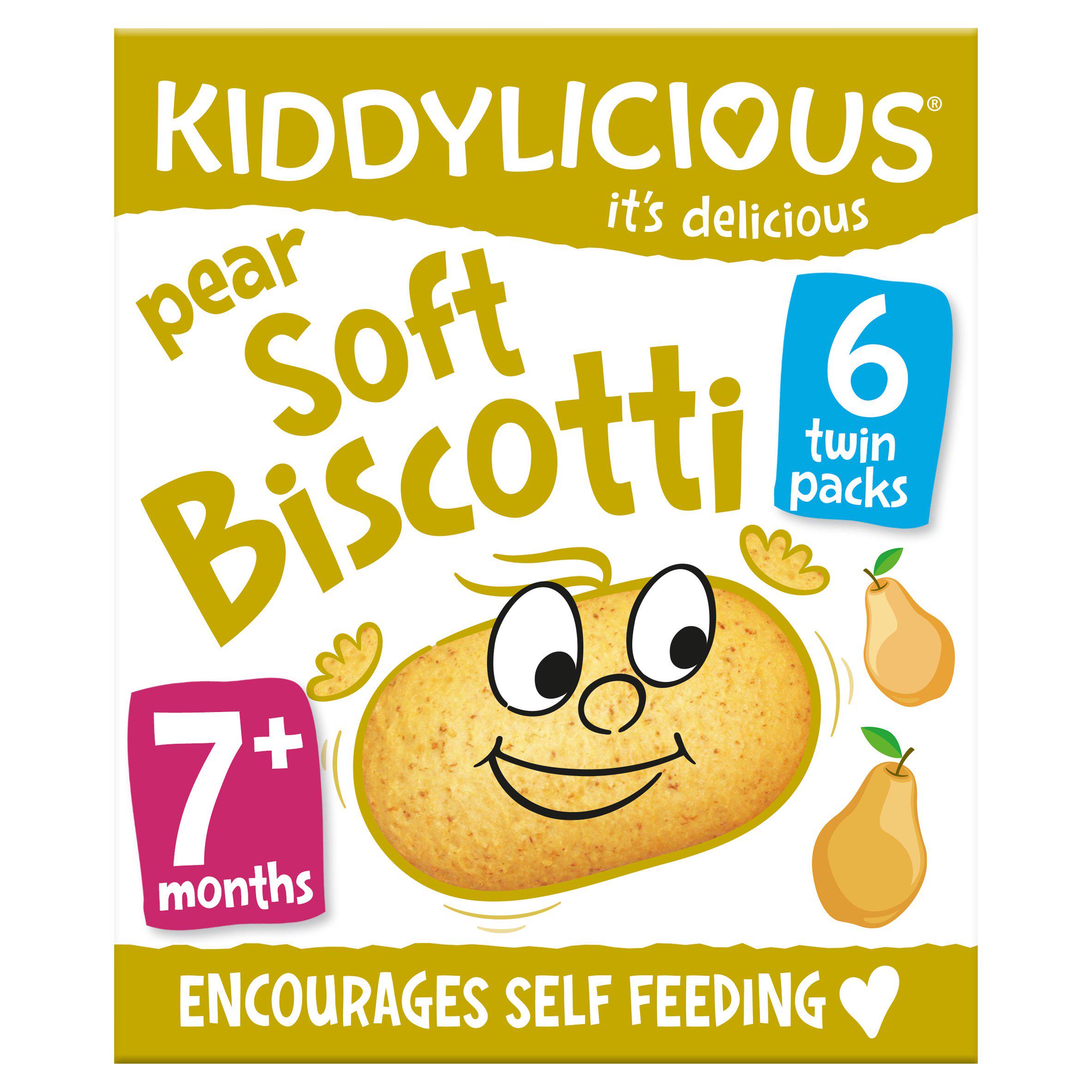 Kiddylicious Pear Soft Biscotti Baby Snacks 6x20g