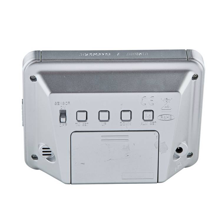 Constant digital alarm clock large display silver - British product