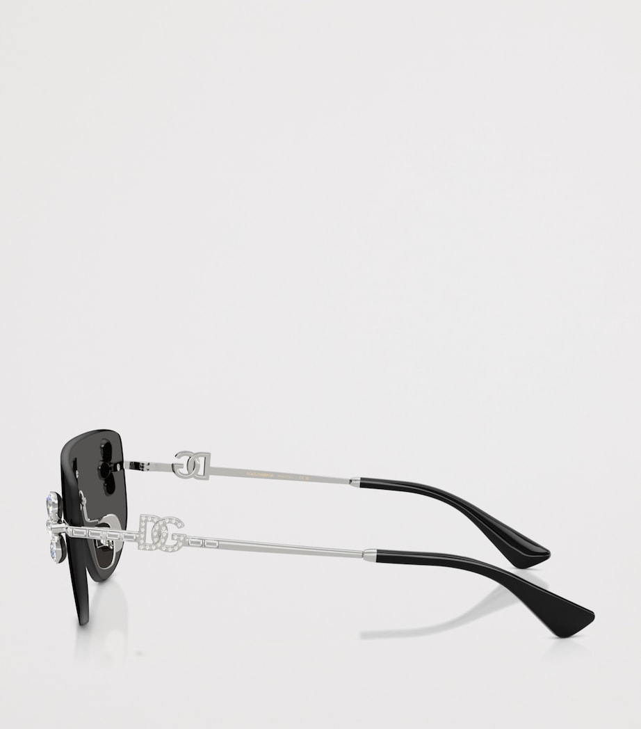 Dolce&Gabbana crystal-embellished visor sunglasses rectangular (British brand)