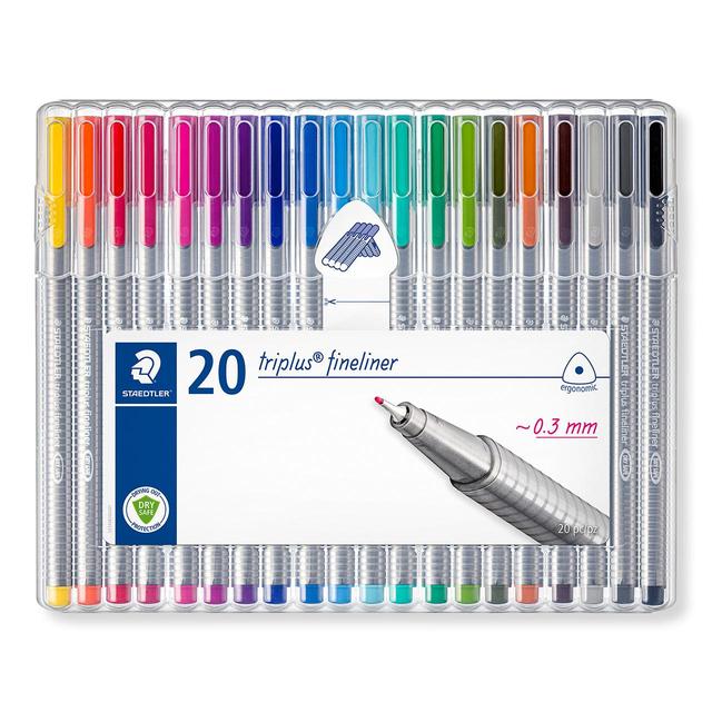 Staedtler Triplus Fineliner Coloured Pens   20 per pack