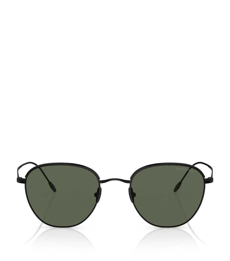 Giorgio Armani rounded square sunglasses metal frame, UK version