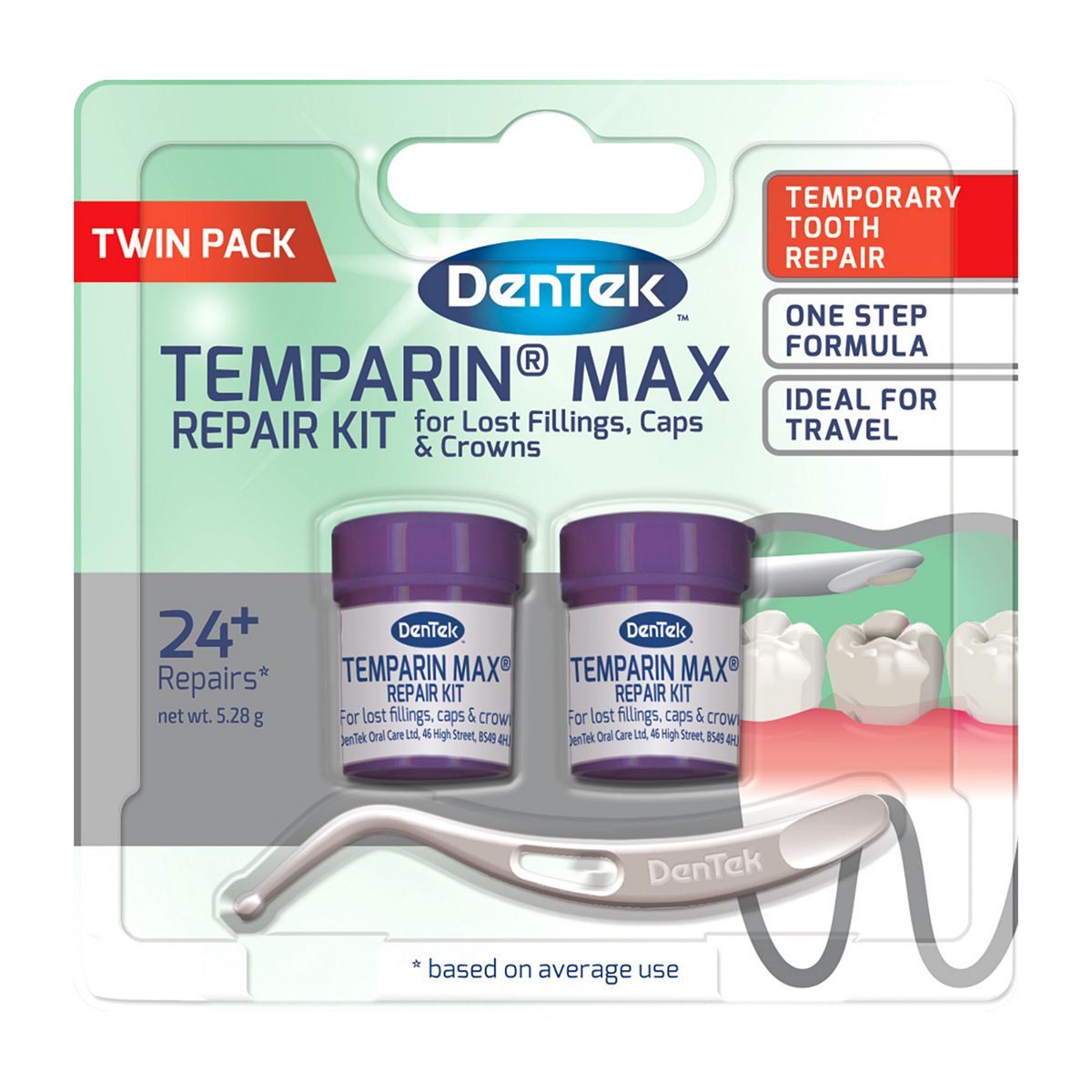 DenTek Temparin Max Dental Repair Kit Twin Pack - 24+ Repairs GOODS Boots   