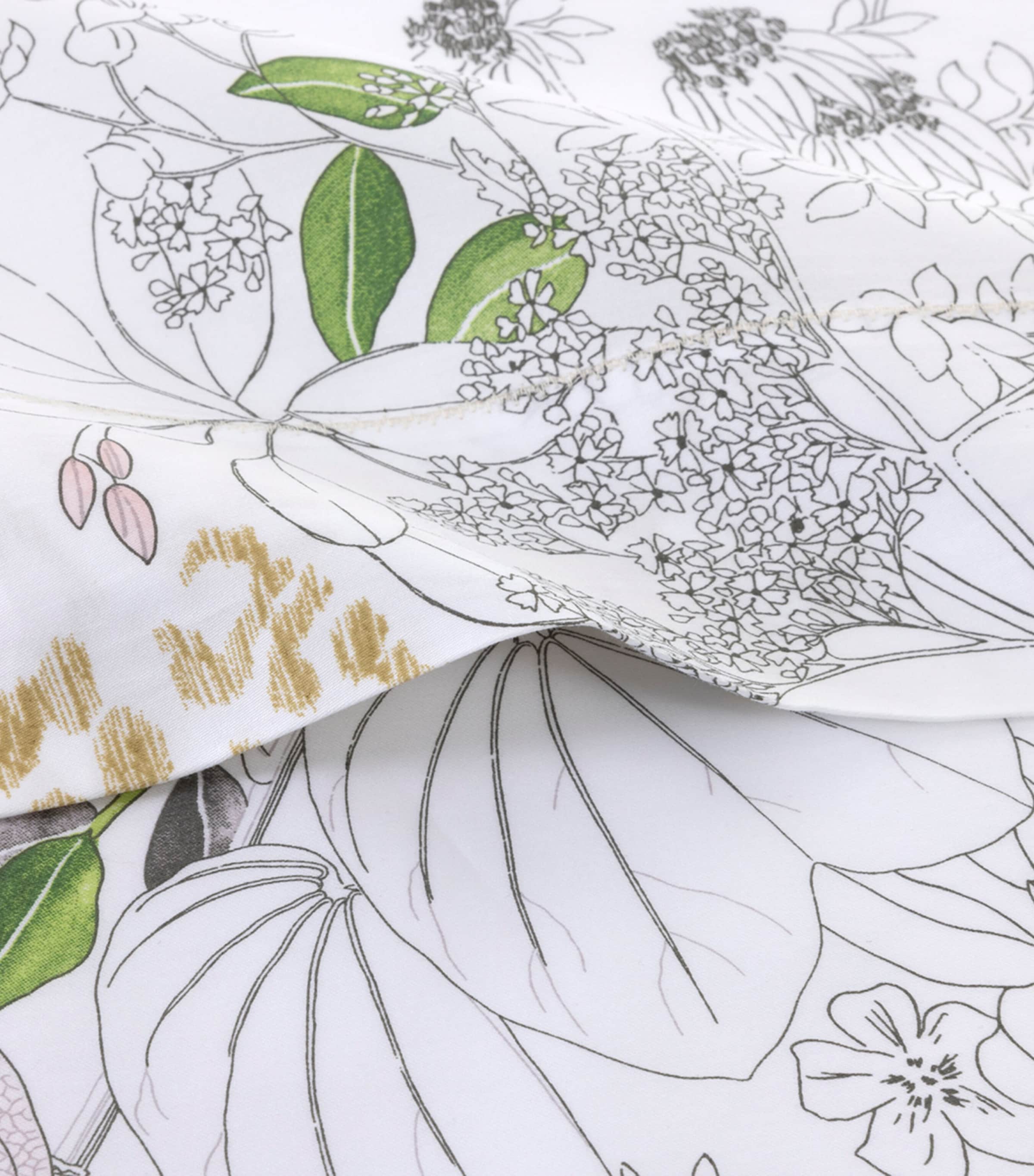 Yves Delorme floral orchid print double flat sheet 240cm x 295cm (British brand)