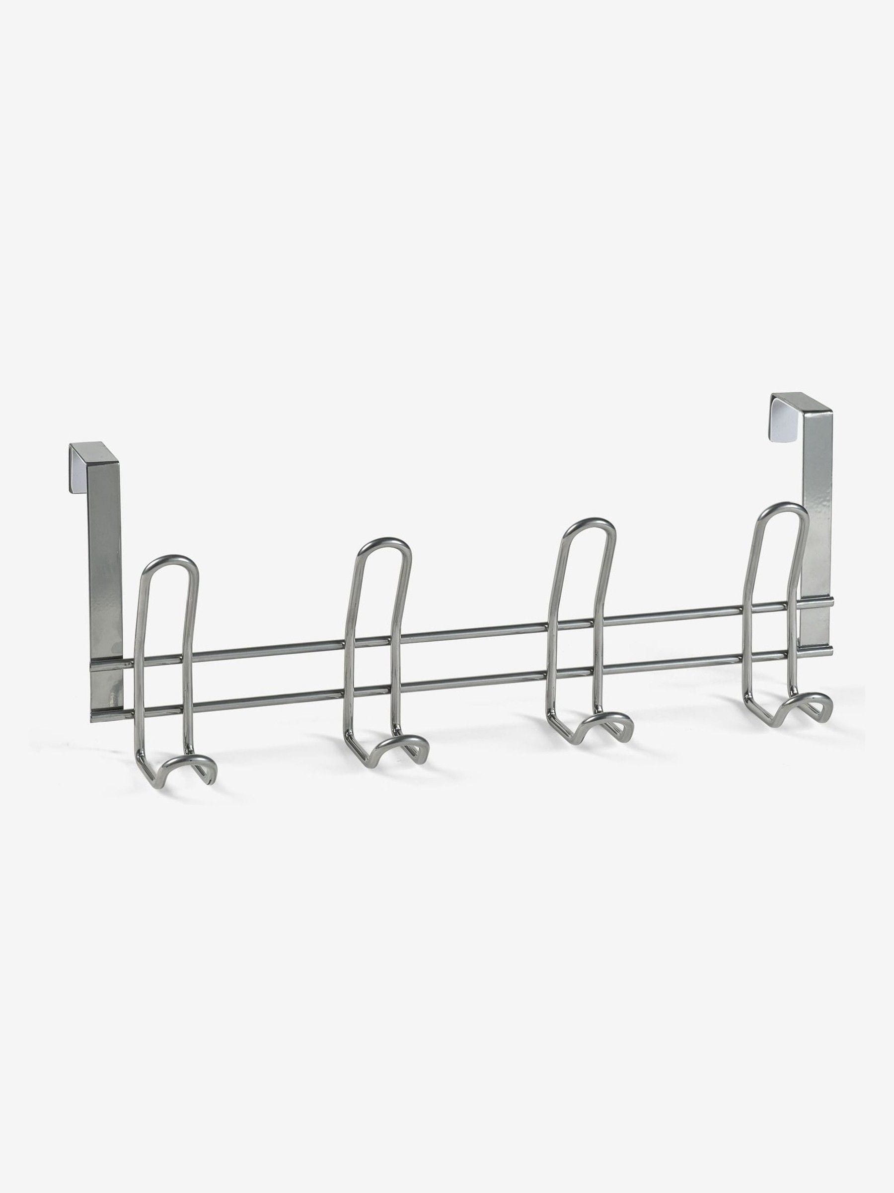 Silver over door hook for bathroom use, 18x45x12.5cm (British brand)