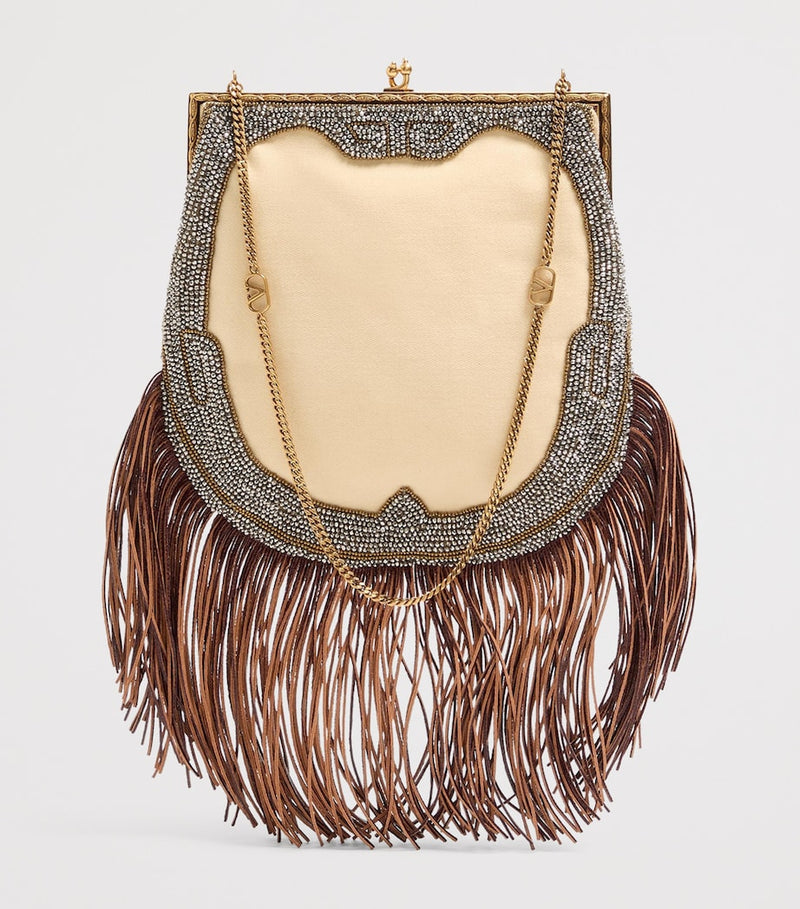 Valentino Garavani embellished floral shoulder bag - British product