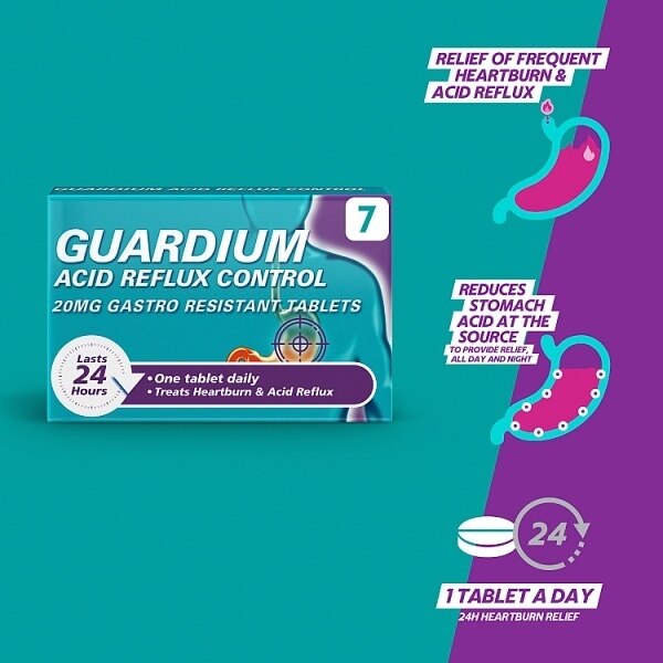 Guardium Acid Reflux Control Tabs Heartburn Indigestion 7s GOODS Superdrug   