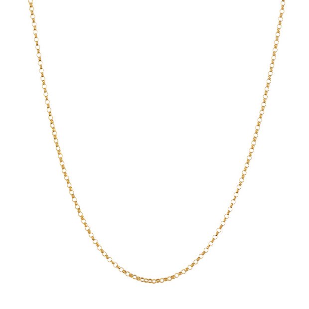 Revere 9ct yellow gold fine round belcher chain 20 inch (British brand)