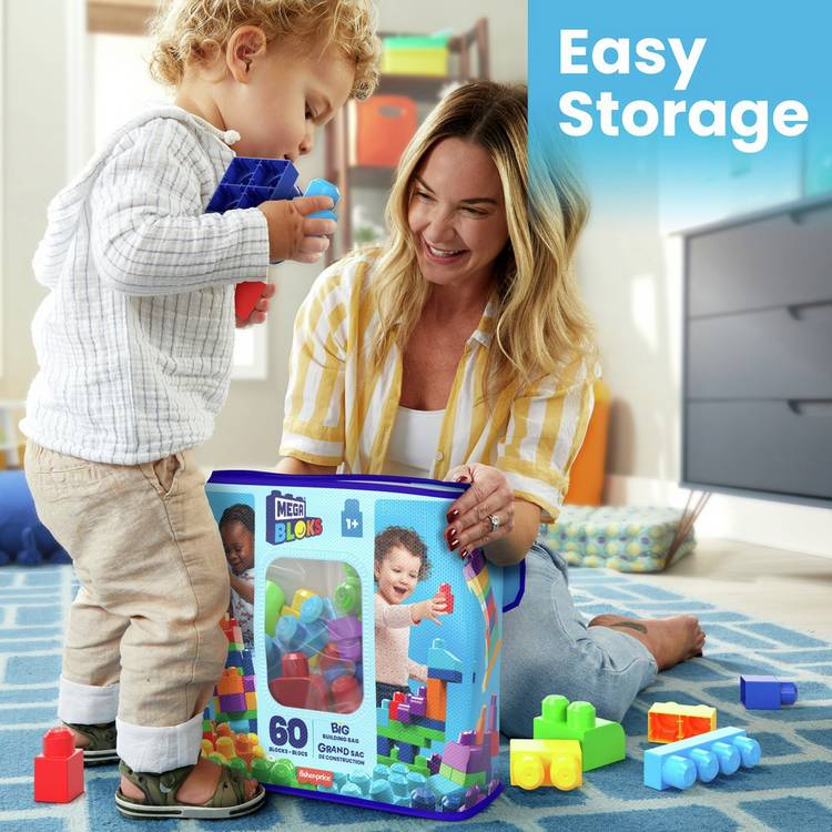Mega Bloks building blocks First Builders Big Building Bag 60 piece, UK version