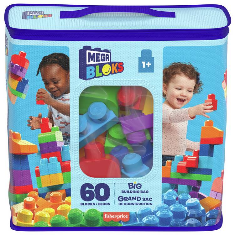 Mega Bloks building blocks First Builders Big Building Bag 60 piece, UK version