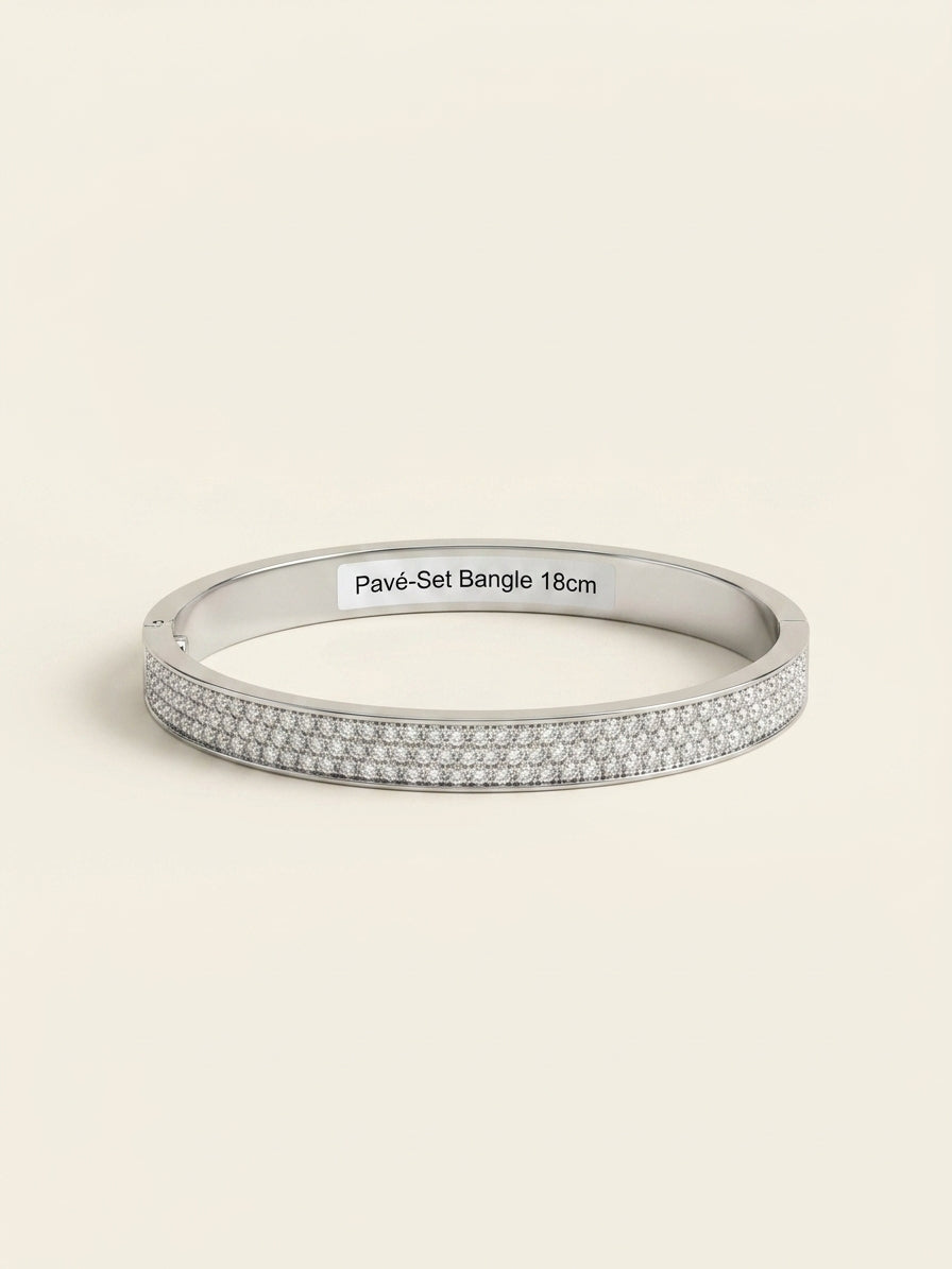 Cartier LOVE Pavéd medium white gold bracelet with diamonds, UK version