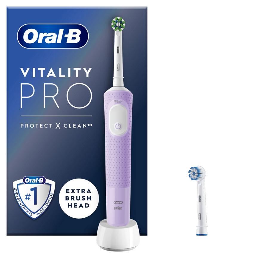 Oral B Vitality Pro Purple Electric Toothbrush Designed By Braun