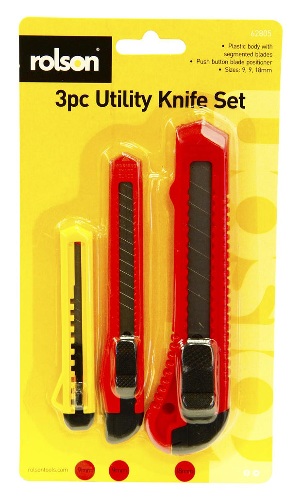 Rolson Utility Knife Set 3pc