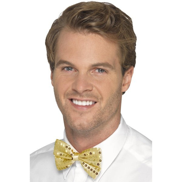 Smiffys gold sequin bow tie party accessory, UK version