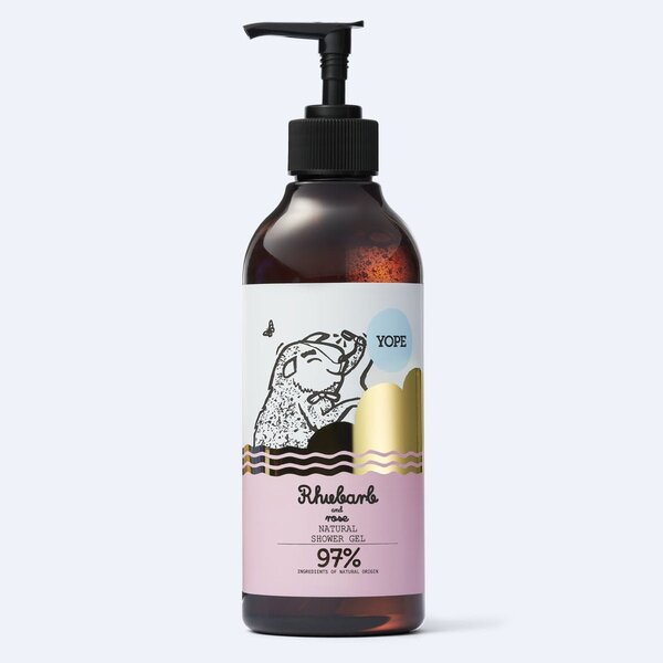 Yope rhubarb and rose shower gel 400ml (British brand)