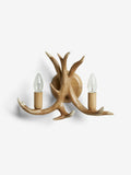 Antler wall light, natural wood-effect finish (British brand)