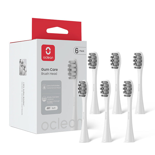 Oclean Gum Care Brush Head 6-pk White