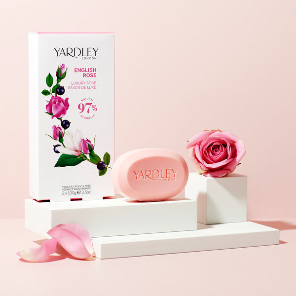 Yardley English Rose Moisturising Soap Bar 3x100g (British brand)