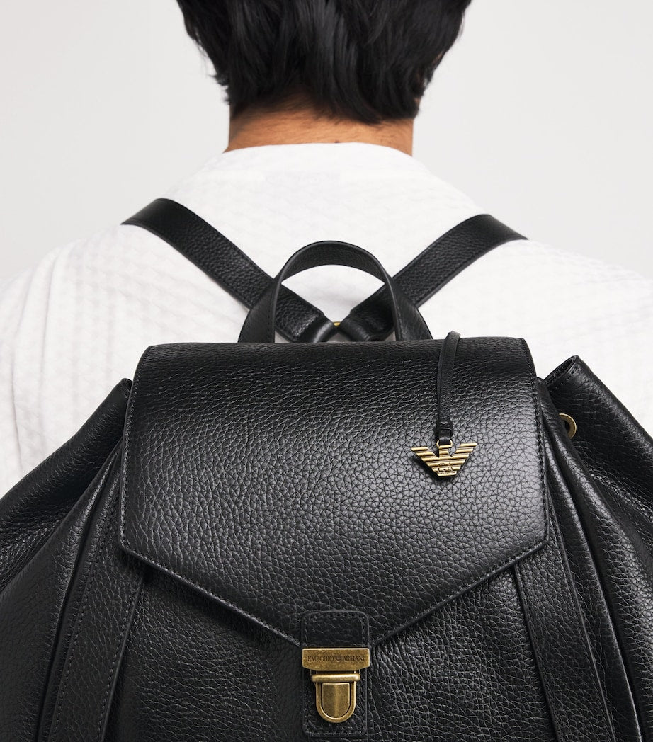 Emporio Armani pebbled leather backpack, imported from the UK