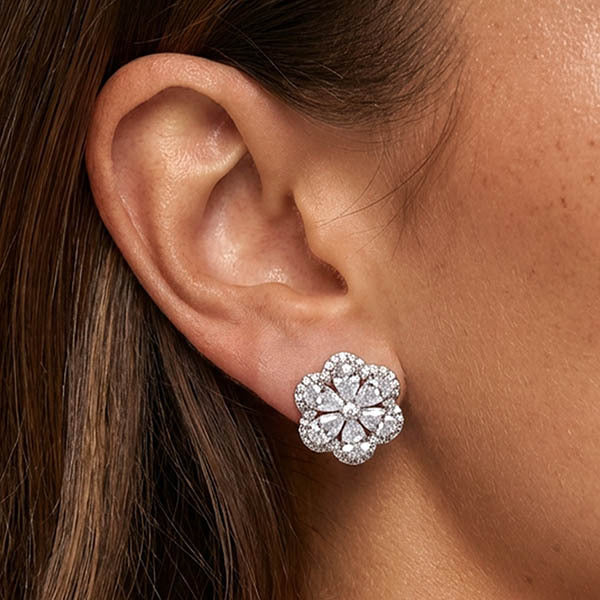 MUCHV bridal flower earrings 1.5cm, UK version
