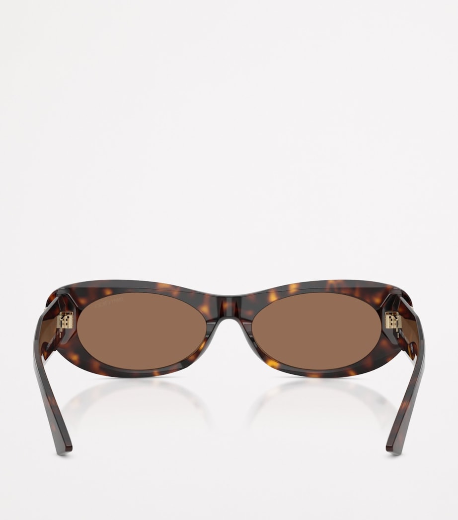 Jimmy Choo Havana oval sunglasses with crystal logo (British brand)
