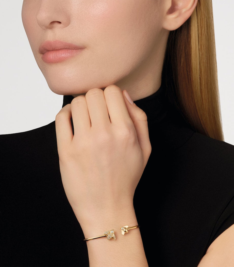 Chaumet yellow gold and diamond bee bangle - British product