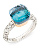 Pomellato Nudo ring in mixed gold with diamond, topaz and agate, UK version