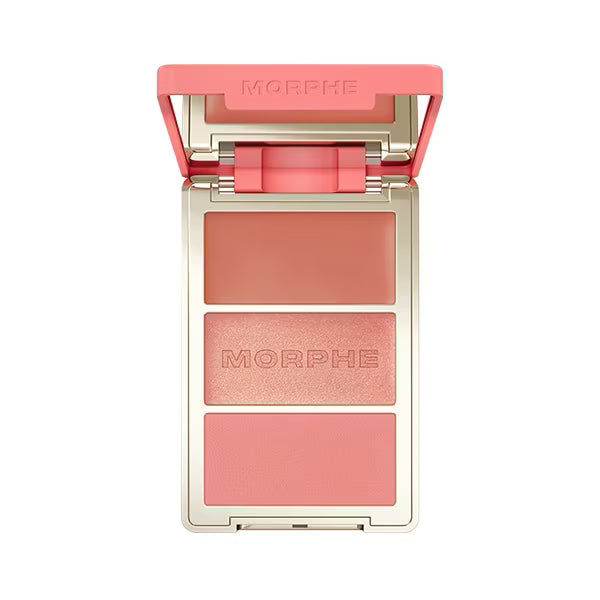 Morphe Cheek Thrills multi-finish face trio Beach Bonfire, imported from the UK