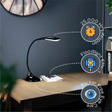 Silver LED desk lamp with daylight simulation (British brand)