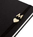 Moleskine gold-plated H notebook charm, imported from the UK