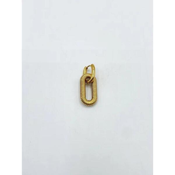 SVNX ribbed oval hoop earrings in gold (British brand)