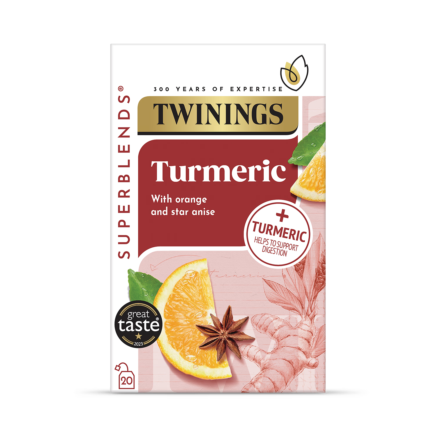 Twinings Turmeric Herbal Tea Blend 20 bags (British brand)