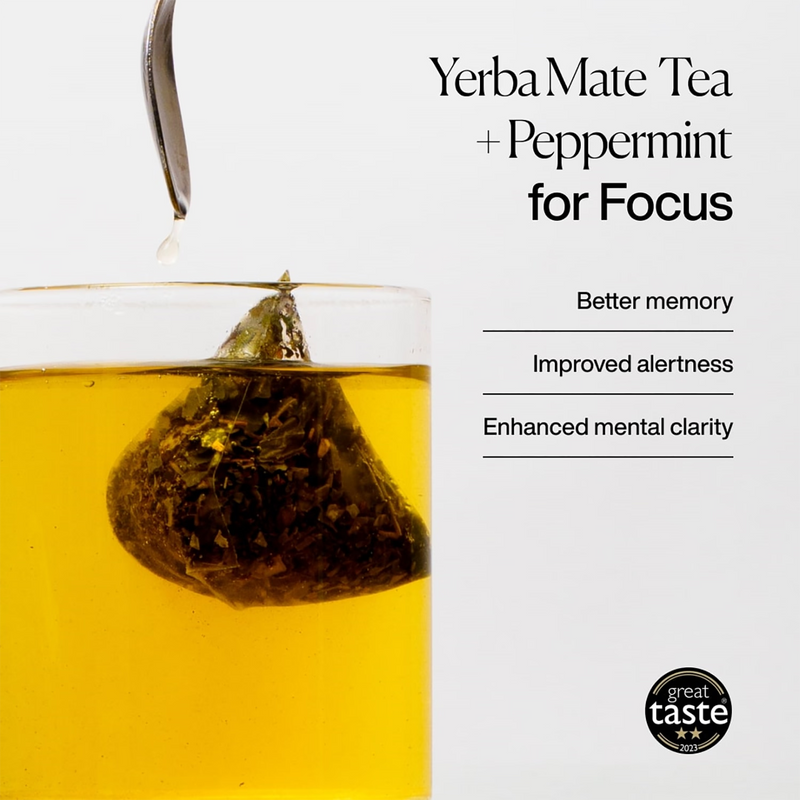 Mission Focus Yerba Mate tea peppermint liquorice 15 bags, imported from the UK