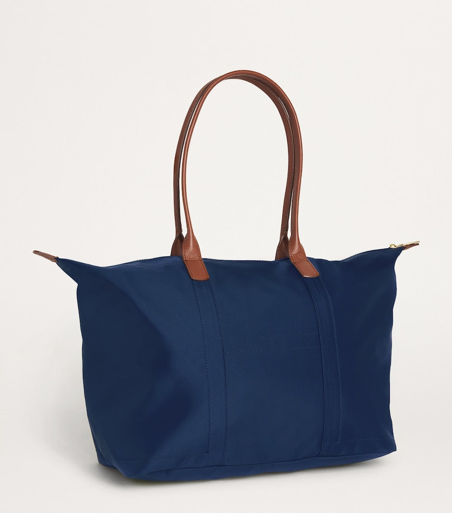 Harrods medium nylon tote bag with leather trims - British product