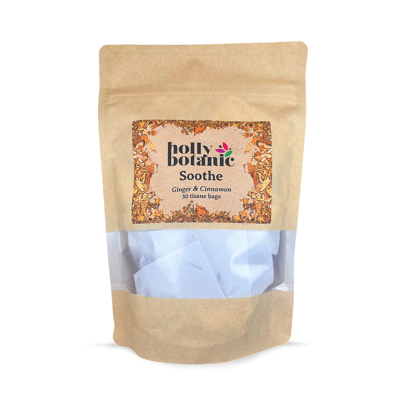 Holly Botanic Soothe Tisane ginger cinnamon 30 bags, imported from the UK