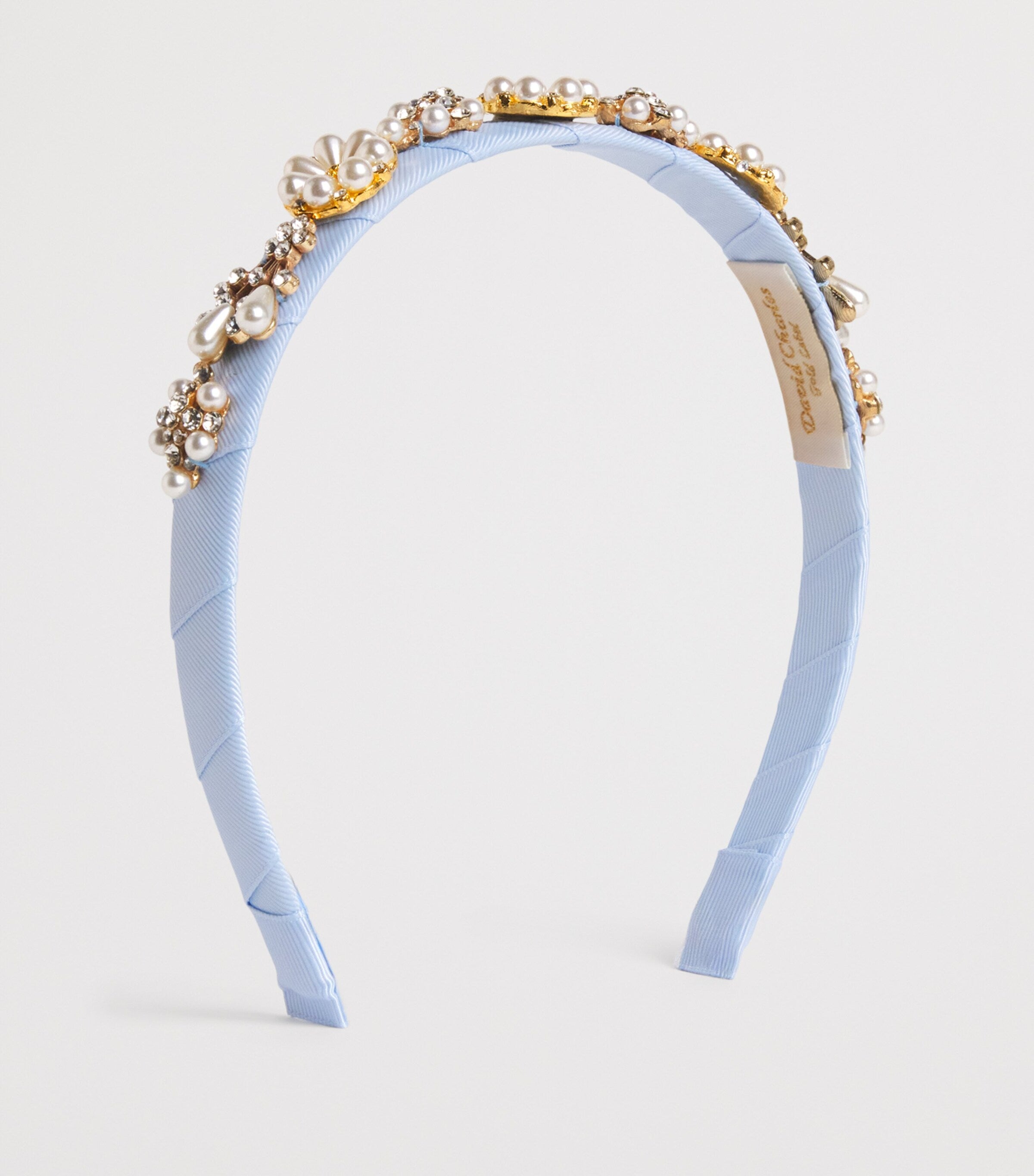 David Charles diamanté and faux pearl-embellished headband - British product