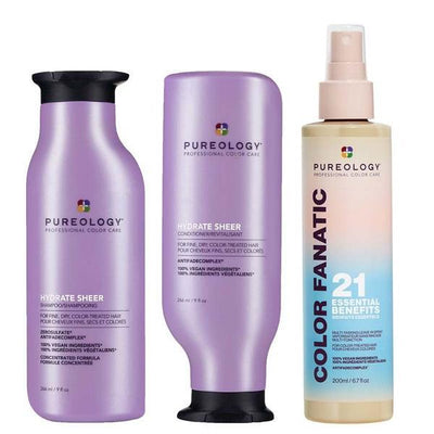 Superdrug Pureology Hydrate Sheer and Color Fanatic Hair Care Trio- Buy online at McGrocer