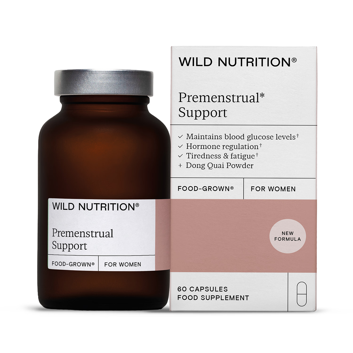 Wild Nutrition Food Grown Premenstrual Support 60 Capsules (British brand)