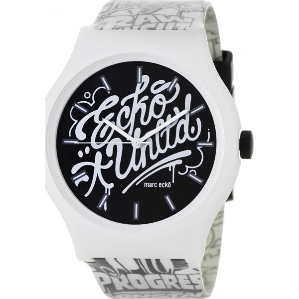 Marc Ecko men's black rubber strap watch - British product