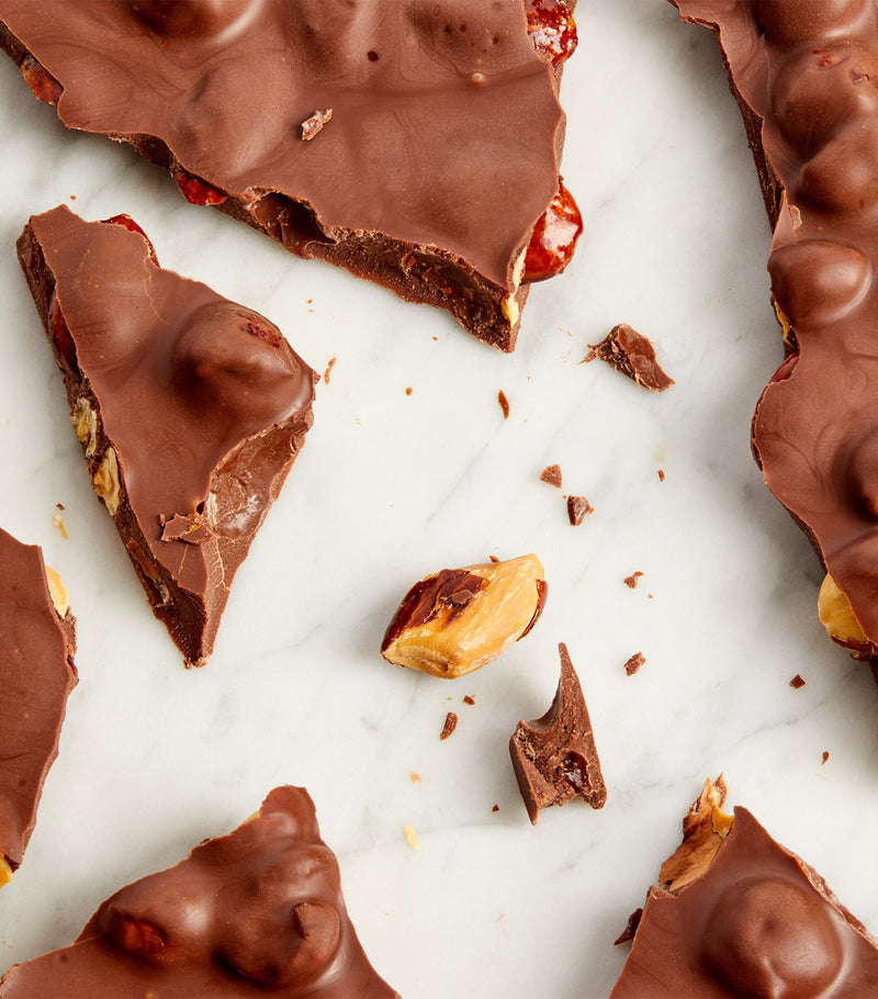 Almond and Hazelnut Milk Chocolate Slab with Caramelised Almonds 260g