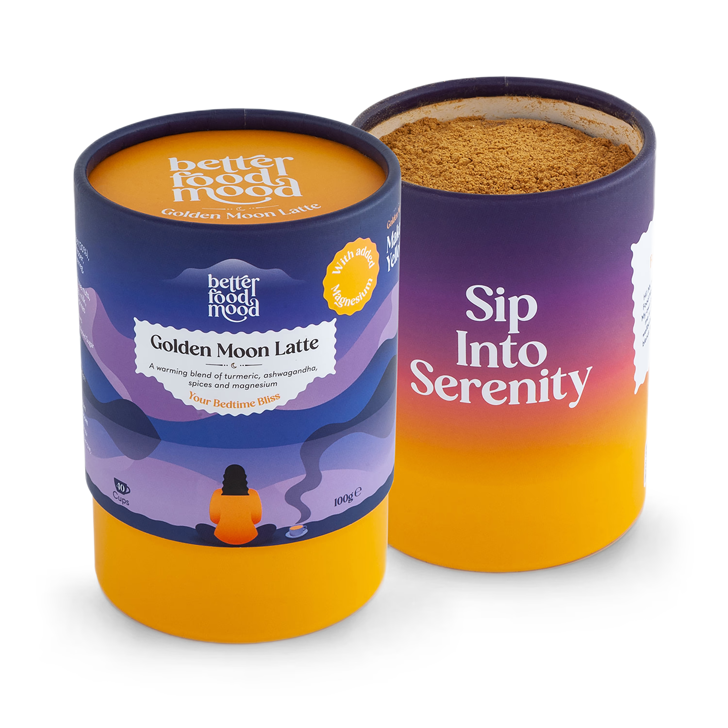 Golden Moon Turmeric Ashwagandha Latte Mix 100g, imported from the UK