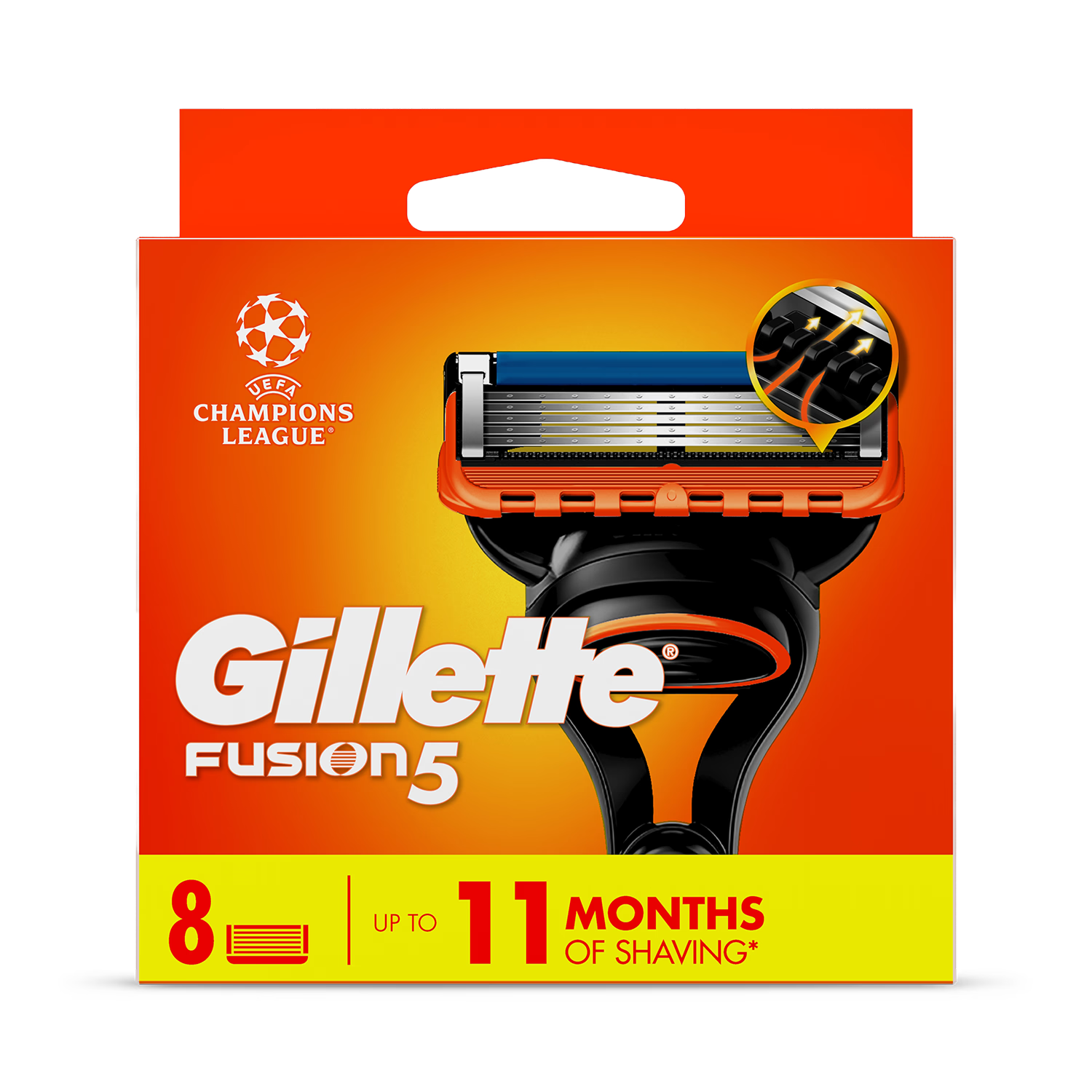 Gillette Fusion5 razor blade refill 8 blades - British product