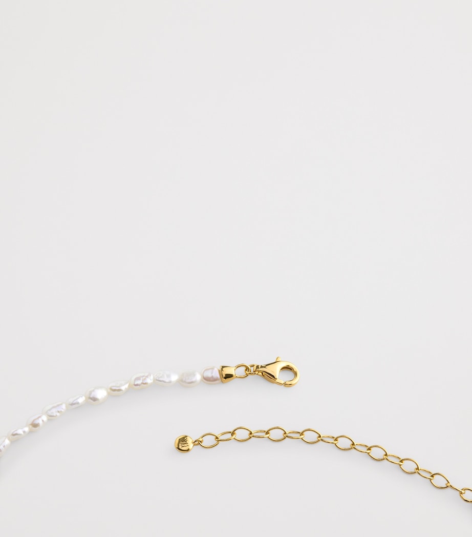 Monica Vinader gold vermeil pearl Capri necklace - British product