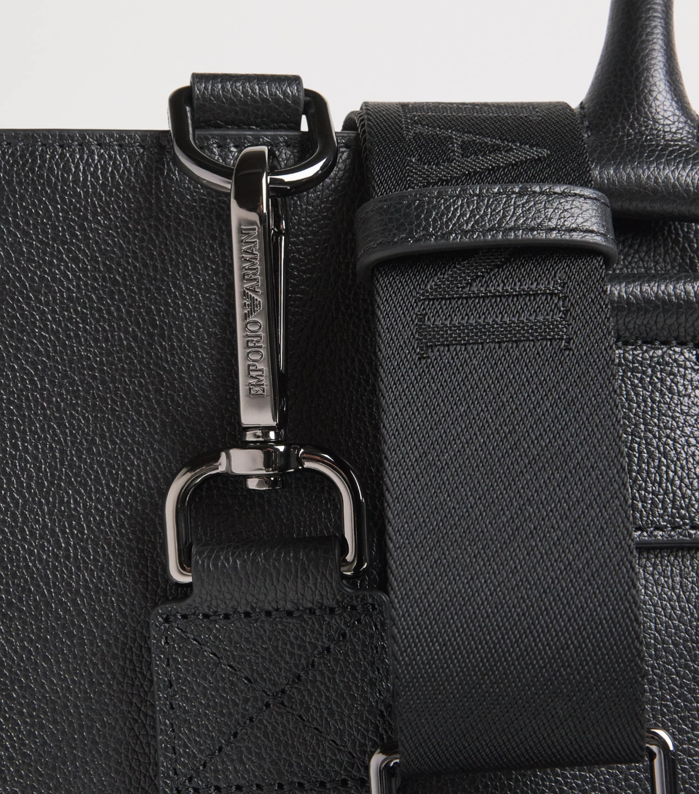 Emporio Armani logo leather briefcase, UK version