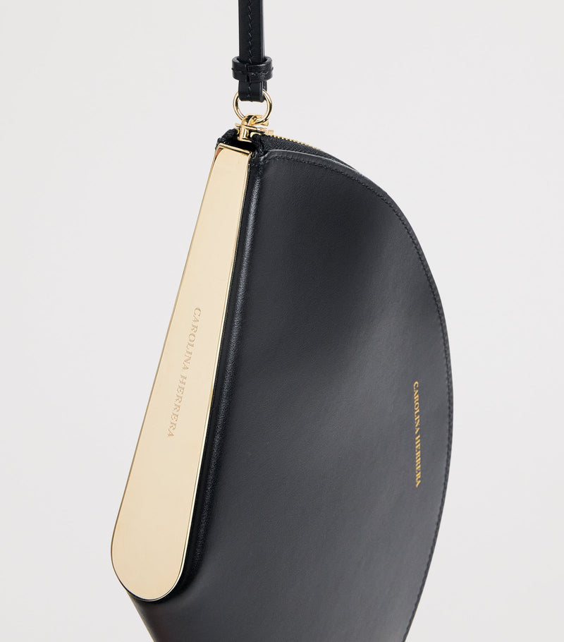 Carolina Herrera Consuelo clutch bag fan-shaped leather - British product