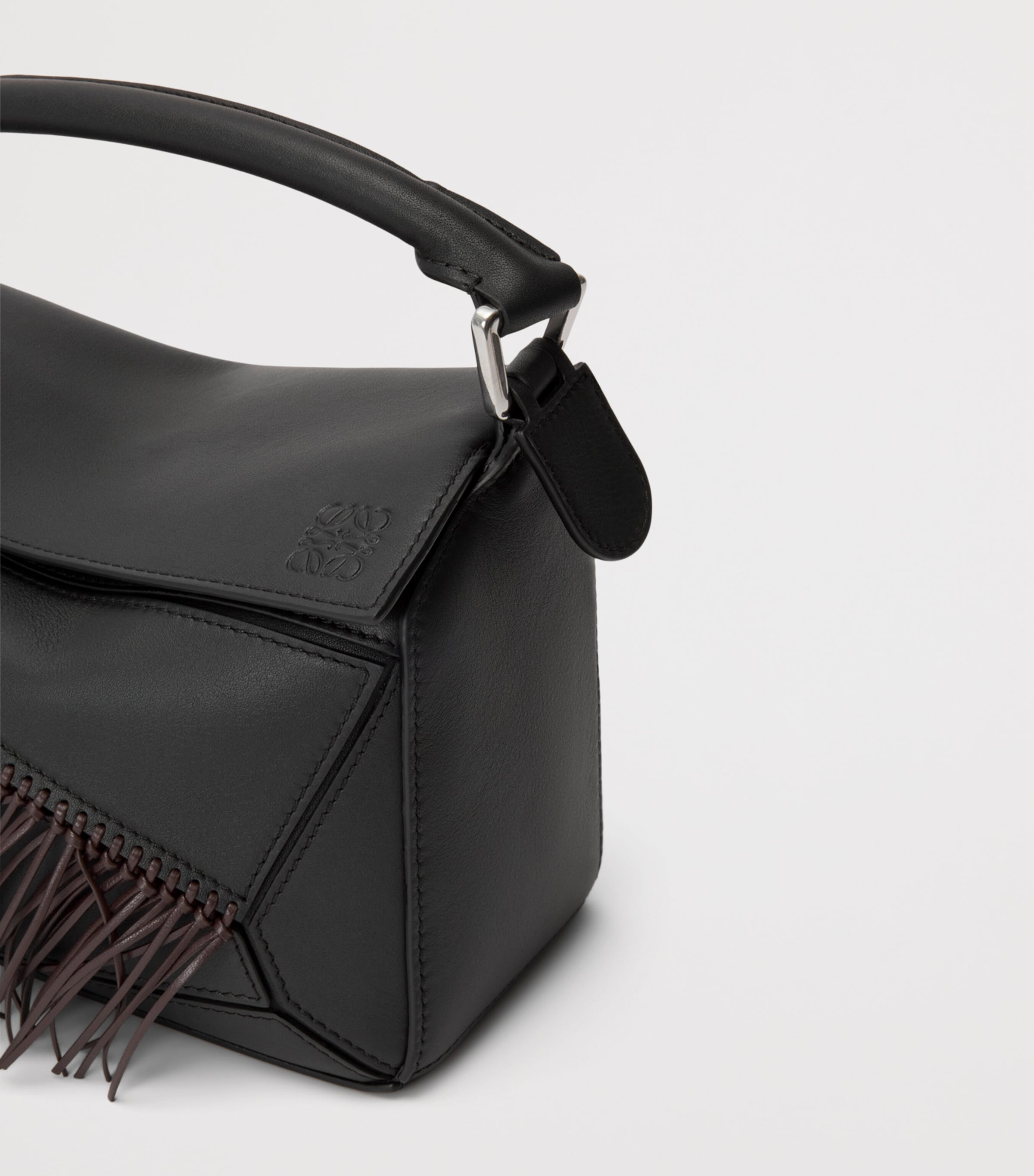 LOEWE small leather puzzle fringed top-handle bag - British product
