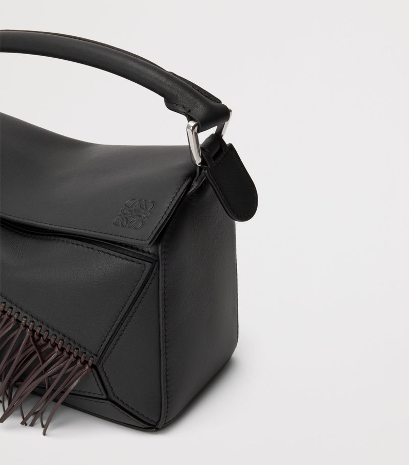 LOEWE small leather puzzle fringed top-handle bag - British product