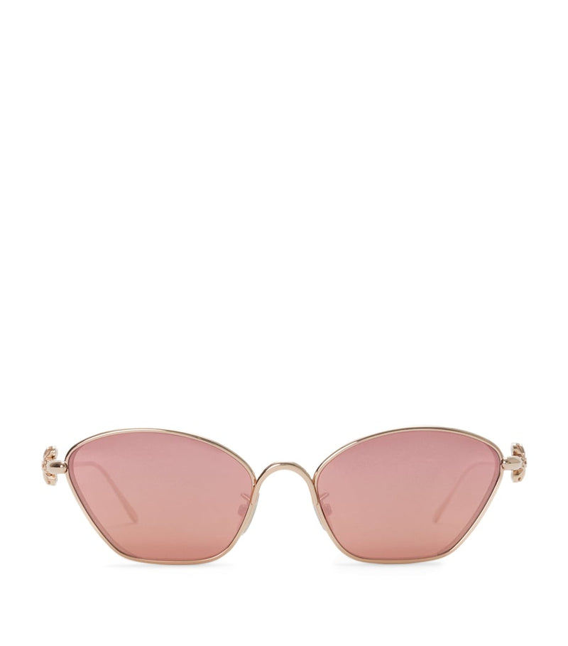 LOEWE hexagonal sunglasses gold-tone metal frame (British brand)