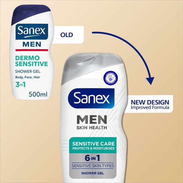 Sanex Shower Gel Men Skin Health Sensitive Care 400Ml GOODS Superdrug   