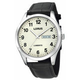 Lorus men's leather strap watch white dial 32mm (British brand)
