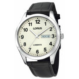 Lorus men's leather strap watch white dial 32mm (British brand)